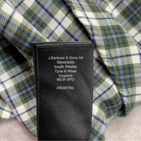 Barbour Shirt Men's M Plaid Flannel Eco 3 Tailored Shirt Button Down Casual - Picture 14 of 16